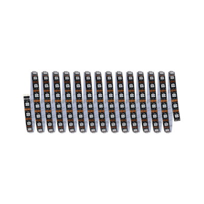 Zwarte LED-strip met witte LEDs en koperen contacten, flexibele binnenverlichtingsstrip