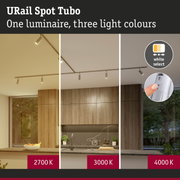 URail Spot Tubo track light with three light colours 2700K, 3000K, and 4000K for adjustable lighting