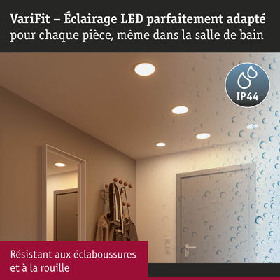 Éclairage LED encastré IP44 pour salle de bain, résistant aux éclaboussures et à la rouille