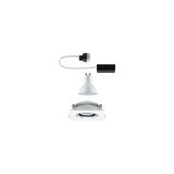 White recessed spotlight with GU10 socket and cable, LED downlight for ceiling lighting