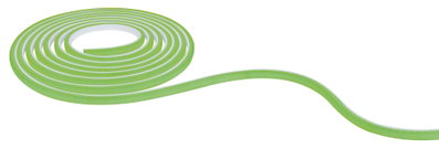 Green flexible LED light strip for decorative indoor lighting and accent illumination