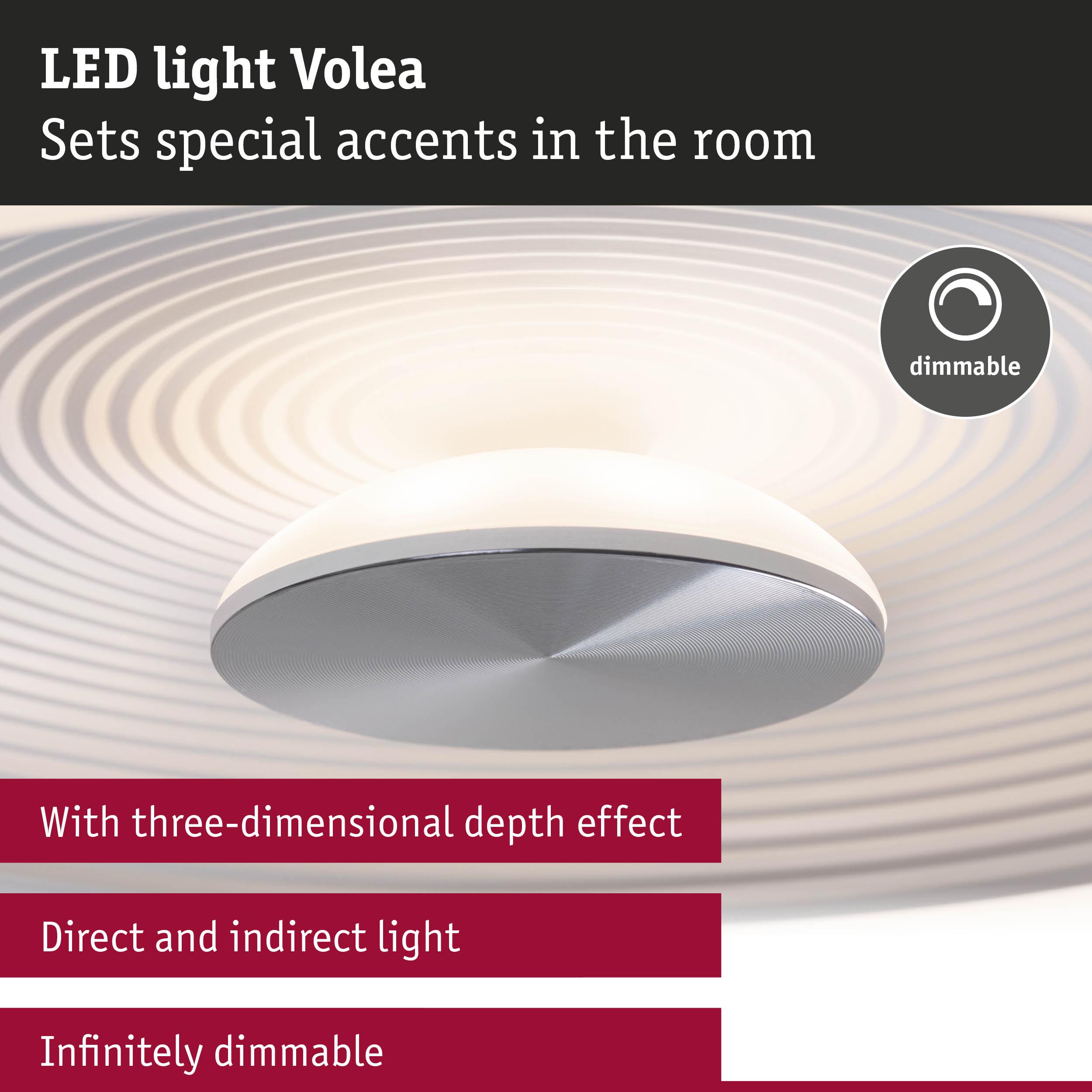 LED Ceiling luminaire Volea 3000K 950lm / 0lm 230V 3,5W / 13W dimmable White/Silver