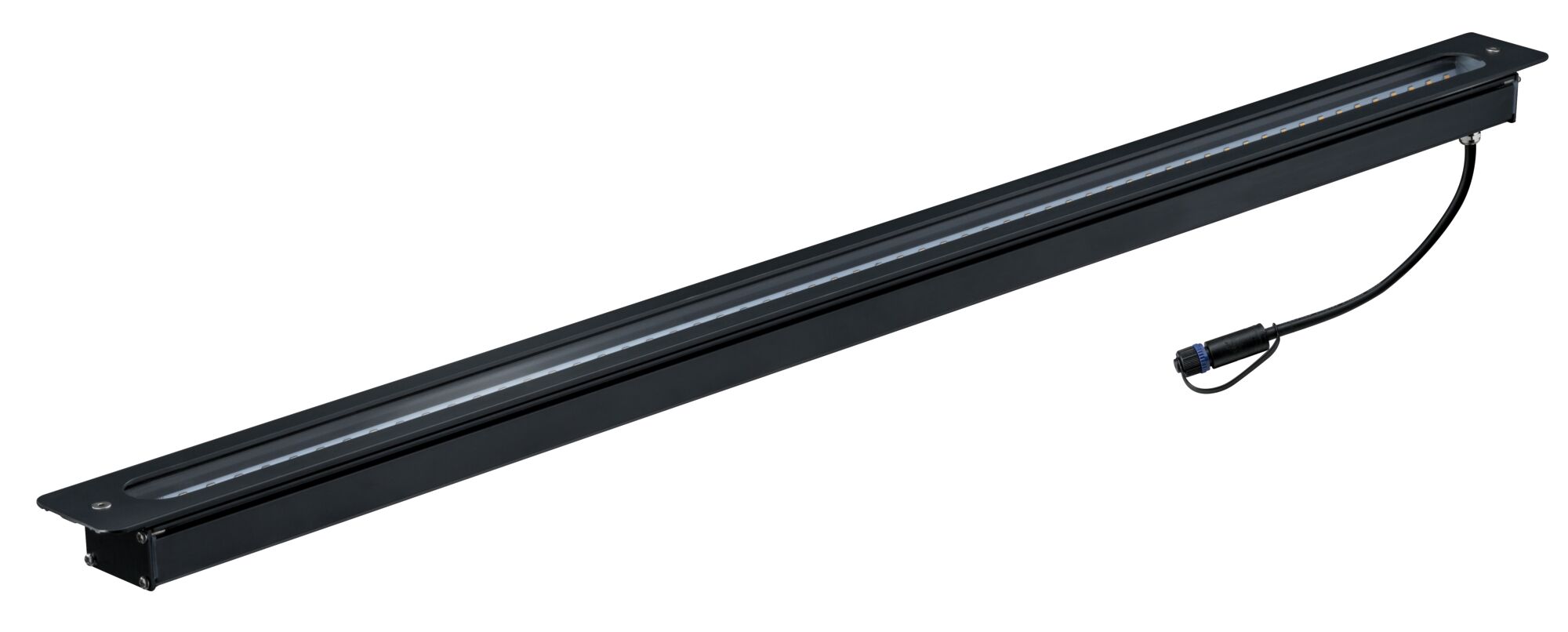 Zwarte metalen LED-lichtbalk met kabelconnector voor moderne binnenverlichting