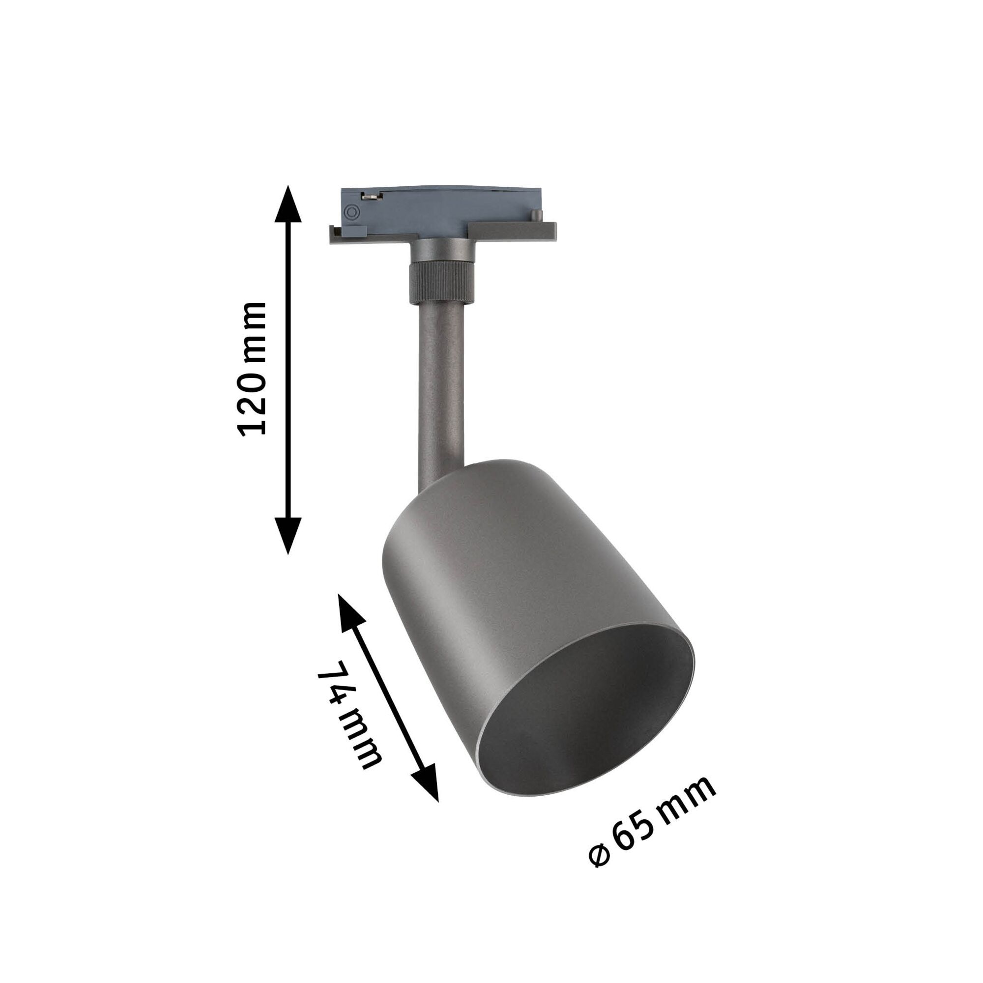 URail Skinnespot Cover Enkelt spot GU10 max. 10W dæmpbar 230V Titanium