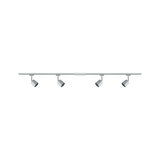 Moderne fire-lyskilde LED-skinne spotlight i aluminiumfarve til fleksibel rumbelysning