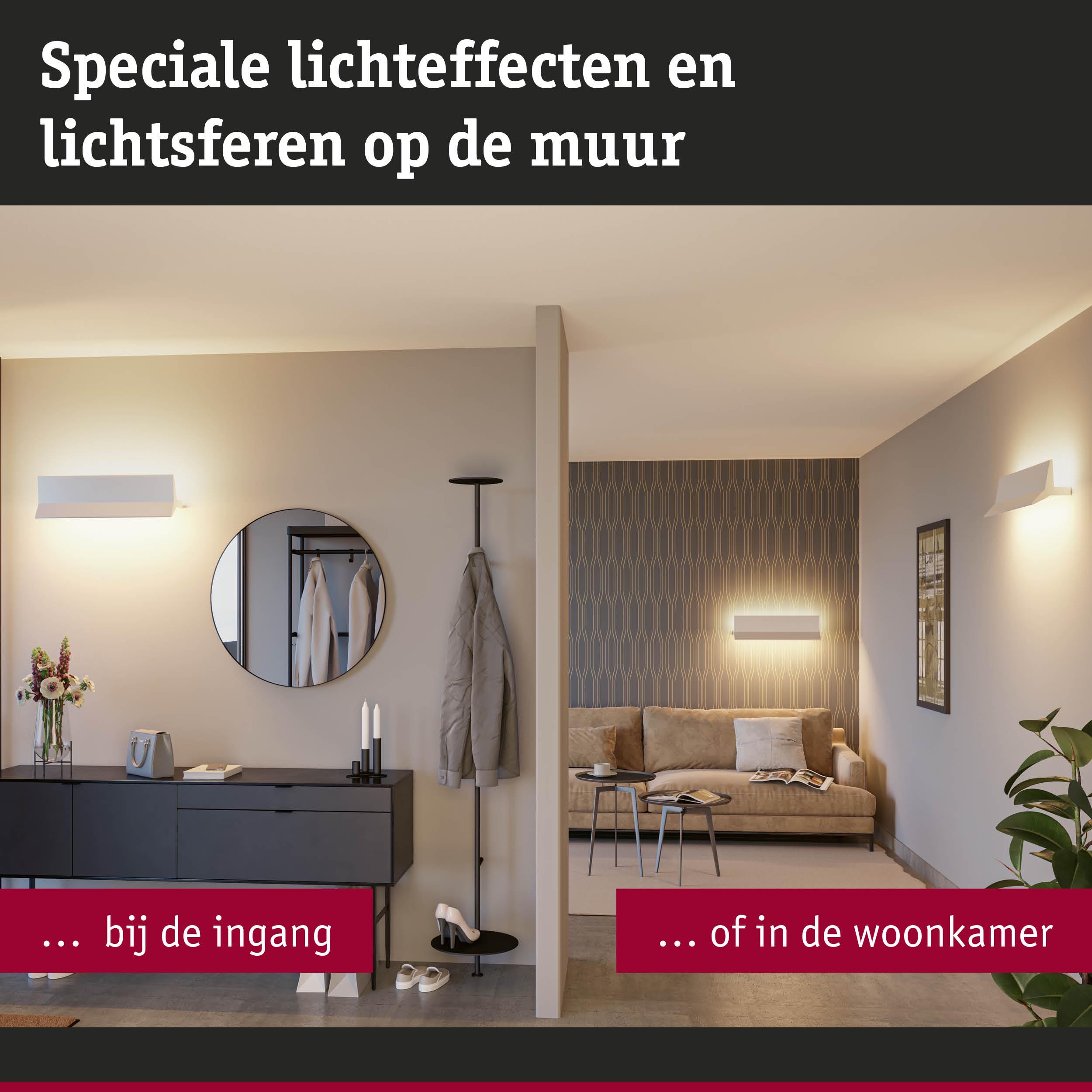 Moderne witte wandlampen met speciale lichteffecten bij de ingang en woonkamer voor stijlvolle verlichting