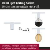 Witte URail Spot plafondhouder met verborgen E27 fitting en metalen afdekking voor railsystemen