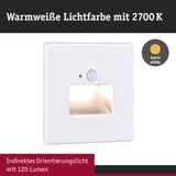 Weißes LED-Orientierungslicht mit Bewegungssensor und warmweißer Lichtfarbe 2700K, 120 Lumen