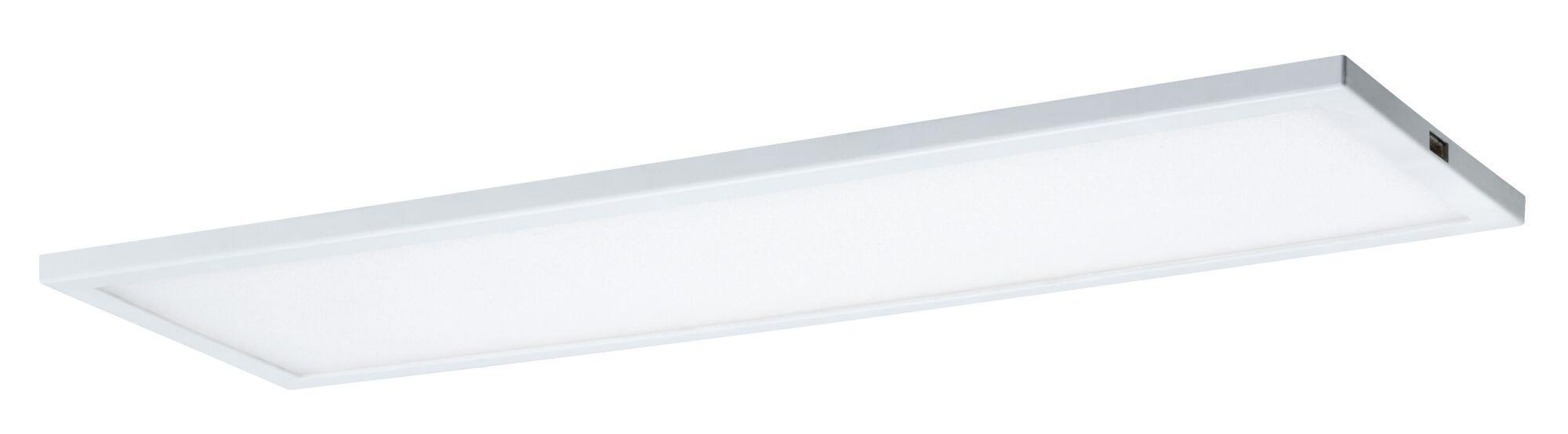 Flat rectangular white LED panel made of plastic for modern room lighting solutions