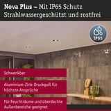 Nova Plus IP65 geschützter Aluminium-Zink Einbaustrahler in Grau für Feuchträume und Außenbereiche