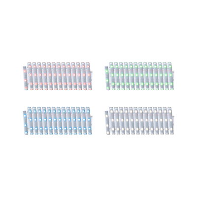Four LED light strips with red, green, blue, and white LEDs for versatile lighting options