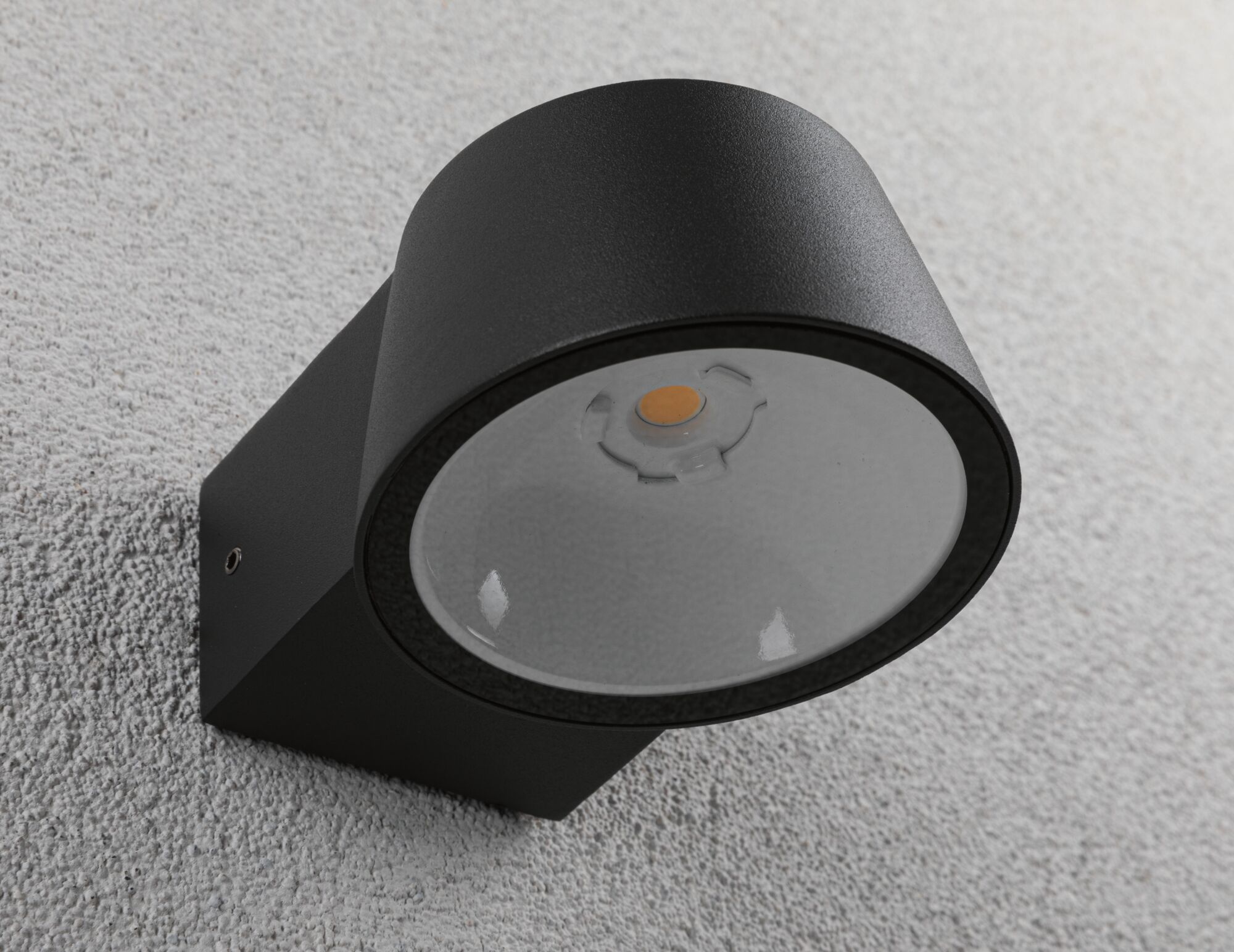 Schwarze LED-Wandleuchte aus Metall mit rundem Design für moderne Innenbeleuchtung