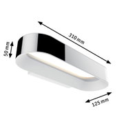 Nowoczesny kinkiet LED z metalu w kolorze białym i czarnym o wymiarach 310x125x50 mm