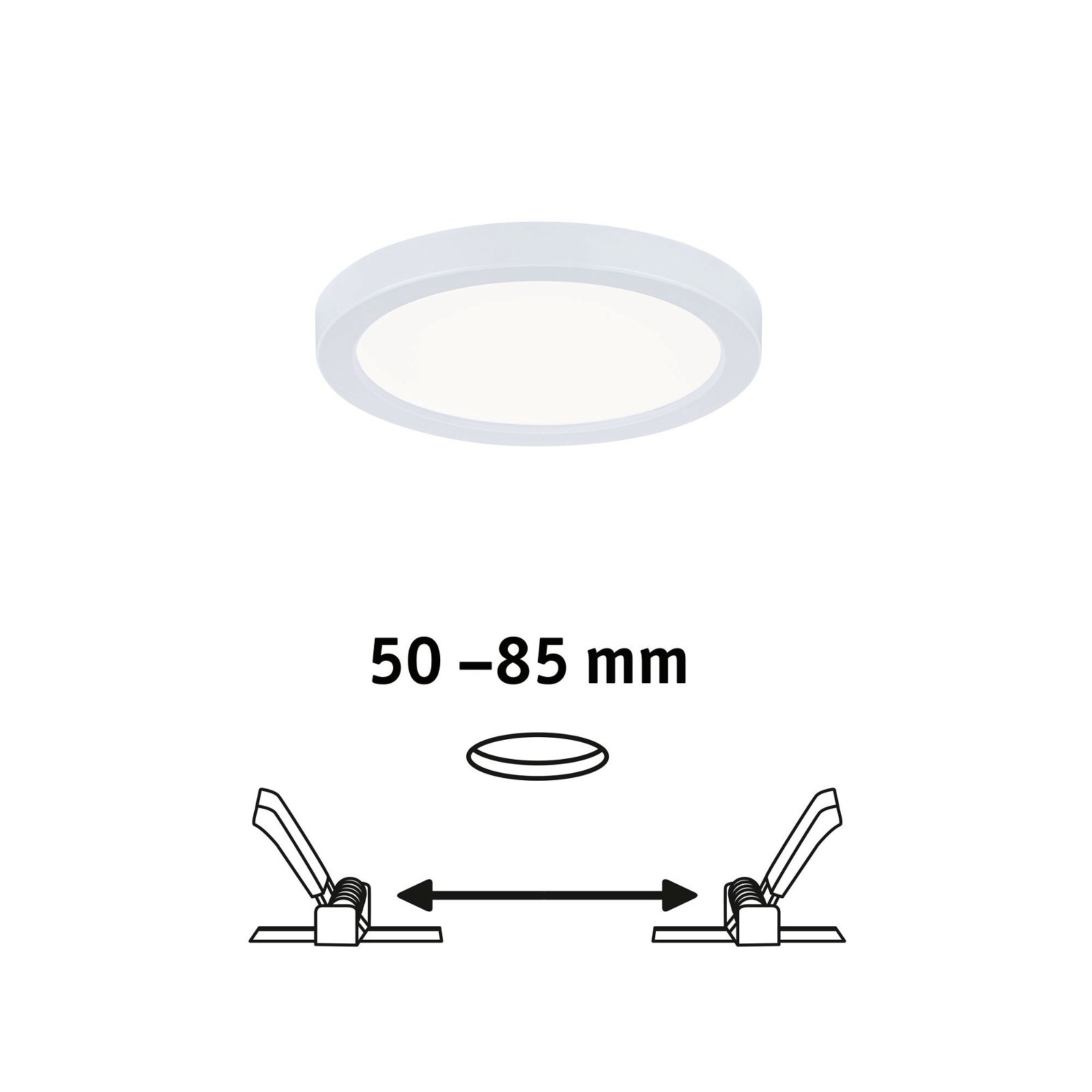 VariFit LED Einbaupanel Areo IP44 rund 118mm 6,5W 500lm 4000K Weiß