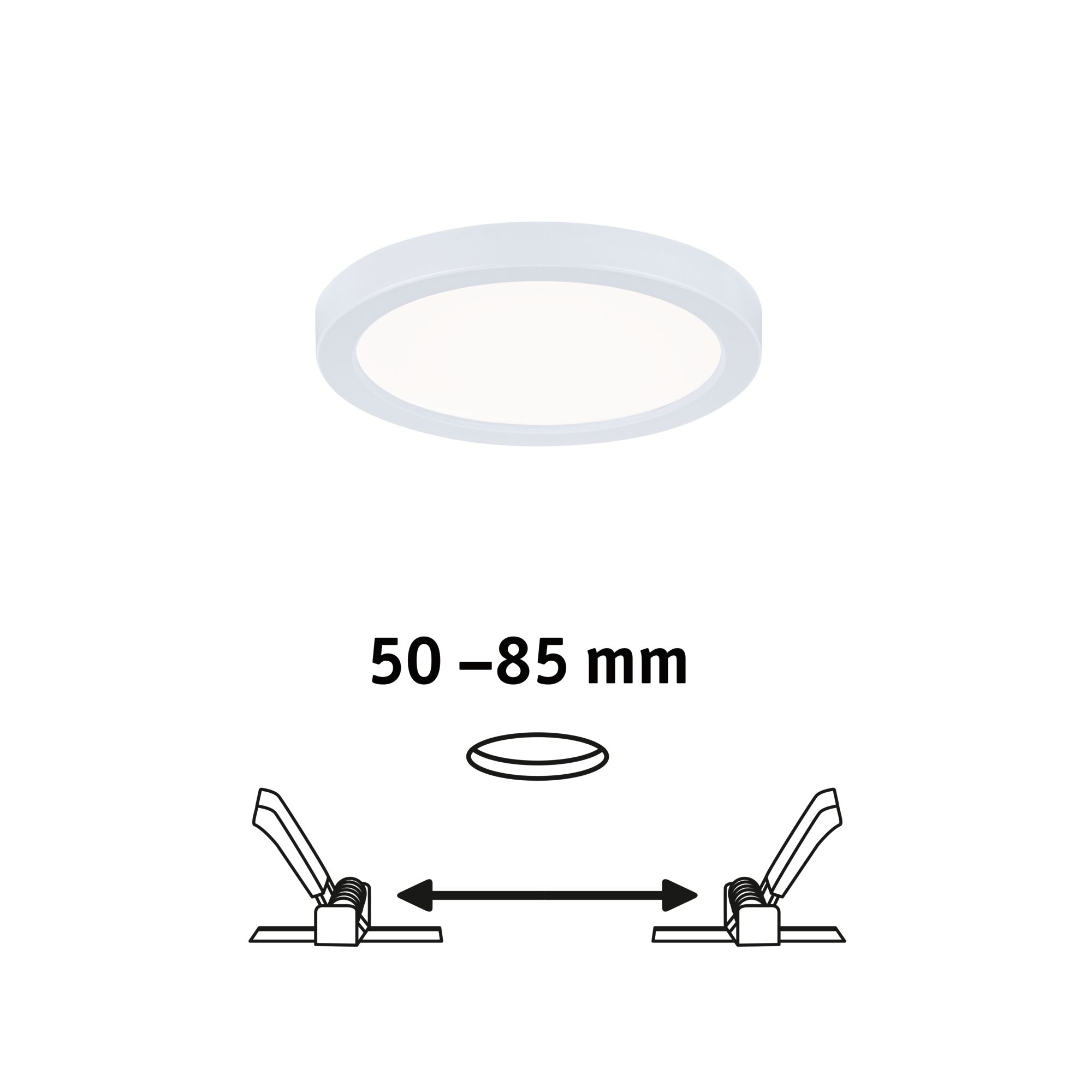 VariFit LED-indbygningspanel Areo IP44 rund 118mm 6,5W 500lm 4000K Hvid