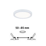 Round white LED panel made of plastic with 50-85 mm installation size for modern room lighting