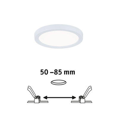 Rundes weißes LED-Panel aus Kunststoff mit Einbaumaß 50-85 mm für moderne Raumbeleuchtung