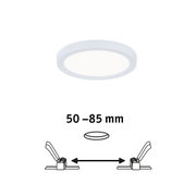 Round white LED panel made of plastic with 50-85 mm installation size for modern room lighting