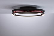 Modern black ceiling light with LED ring and red infinity mirror effect for stylish room lighting