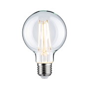 Klassische LED-Glühbirne mit transparentem Glas und E27-Fassung für energiesparende Beleuchtung