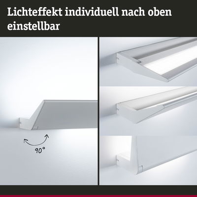 Weißer LED-Wandfluter aus Aluminium mit verstellbarem Lichtwinkel bis 90 Grad für flexible Beleuchtung