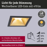 Dimmbare LED-Einbauleuchte mit warmweißem Licht 2700K und 3-Stufen-Dimmung per Wandschalter