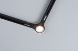 Zwarte LED-plafondlamp met twee armen en centraal lichtpunt voor moderne verlichting