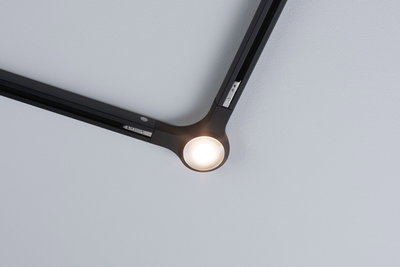 Black LED ceiling light with two arms and central light for modern room illumination
