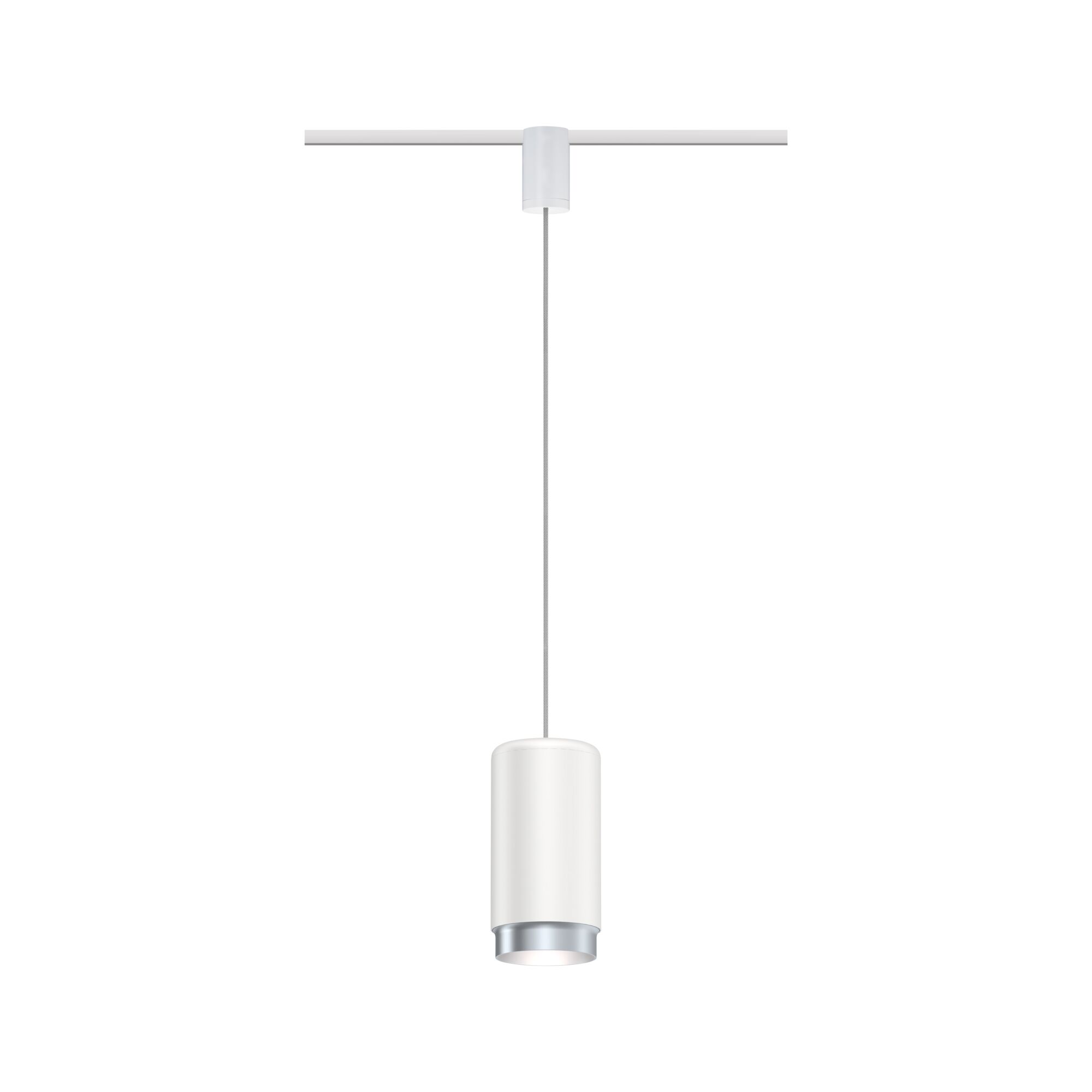 Suspension LED moderne blanche en métal au design cylindrique pour un éclairage intérieur élégant