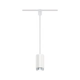 Suspension LED moderne blanche en métal au design cylindrique pour un éclairage intérieur élégant