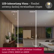 LED-inbouwlamp Viona met flexibel ontwerp en verwisselbare ringen, instelbare lichtkleur van 2700K tot 4000K