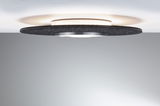 Moderne Deckenleuchte mit schwarzem Filzring und Aluminium in minimalistischem Design für Wohnräume.