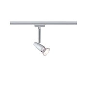 Nowoczesny srebrny reflektor LED z metalu z regulowaną głowicą do precyzyjnego oświetlenia