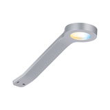 Moderne zilveren metalen LED-wandlamp met warm en koel wit licht voor sfeervolle verlichting