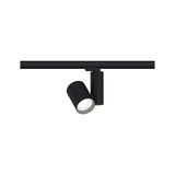 Spot LED noir en métal sur rail pour un éclairage intérieur flexible