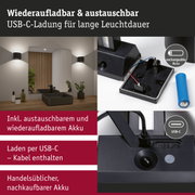 Schwarze Wandlampen mit austauschbarem, wiederaufladbarem Akku und USB-C-Ladung für langanhaltendes Licht