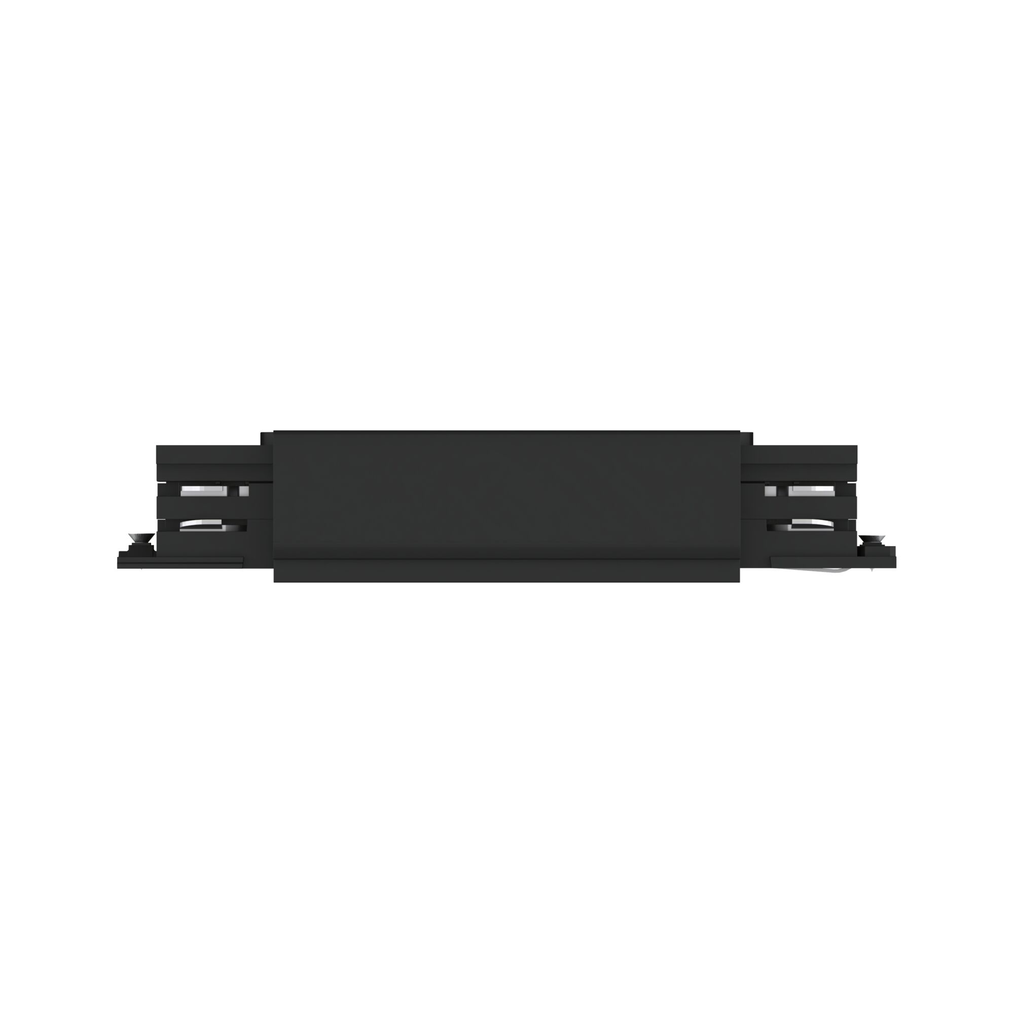 Black LED track light module made of plastic for flexible indoor lighting systems