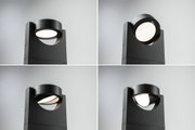 Schwarze LED-Außenwandleuchte aus Metall mit verstellbarem Lichtkopf für moderne Gartenbeleuchtung