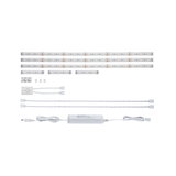 LED light strip set with white controller and power supply for flexible indoor lighting design