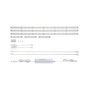 Set witte flexibele LED-lichtstrips met witte voeding voor binnenverlichting