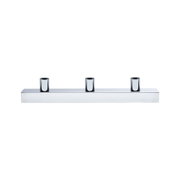Modern three-light ceiling spotlight in chrome metal for LED bulbs