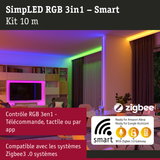 Kit SimpLED RGB 3en1 10 m bande LED intelligente compatible Zigbee 3.0 pour Alexa et Google Assistant