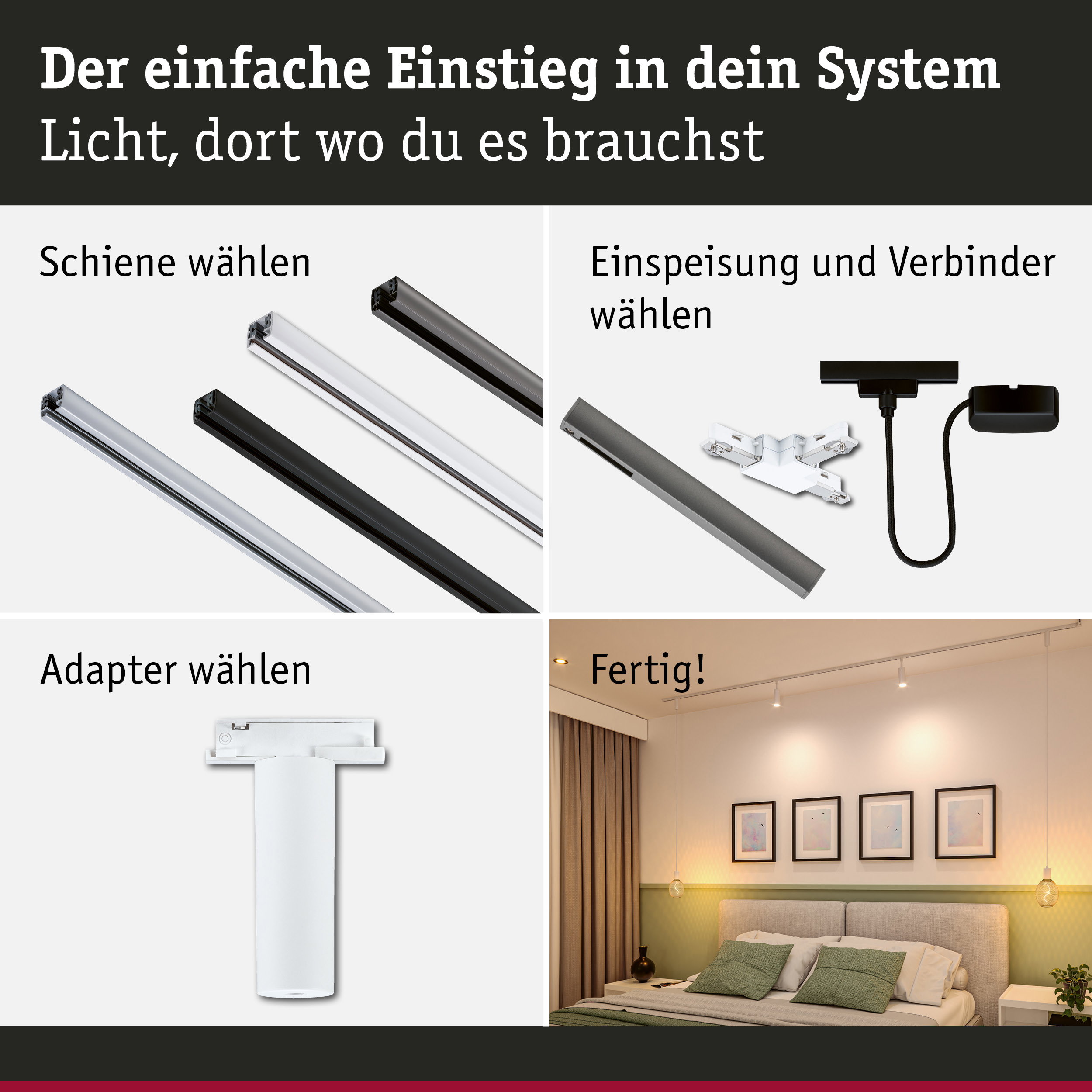 URail Pendeladapter Universal max. 50W 230V Signalweiß