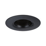 Black metal recessed spotlight with round frame for modern LED ceiling lighting