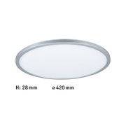 Rundes Deckenlicht mit silbernem Aluminiumrahmen und weißem Diffusor, energiesparende LED-Leuchte
