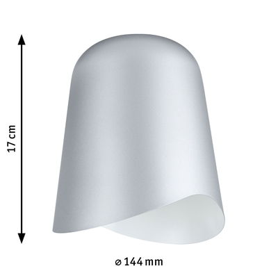 Abat-jour moderne en métal argenté de 17 cm de haut et 144 mm de diamètre pour éclairage LED