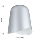 Moderner silberner Lampenschirm aus Metall mit 17 cm Höhe und 144 mm Durchmesser für LED-Leuchten
