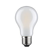 Klassische matte Glühbirne mit E27-Fassung aus Glas in Weiß für energiesparende Beleuchtung