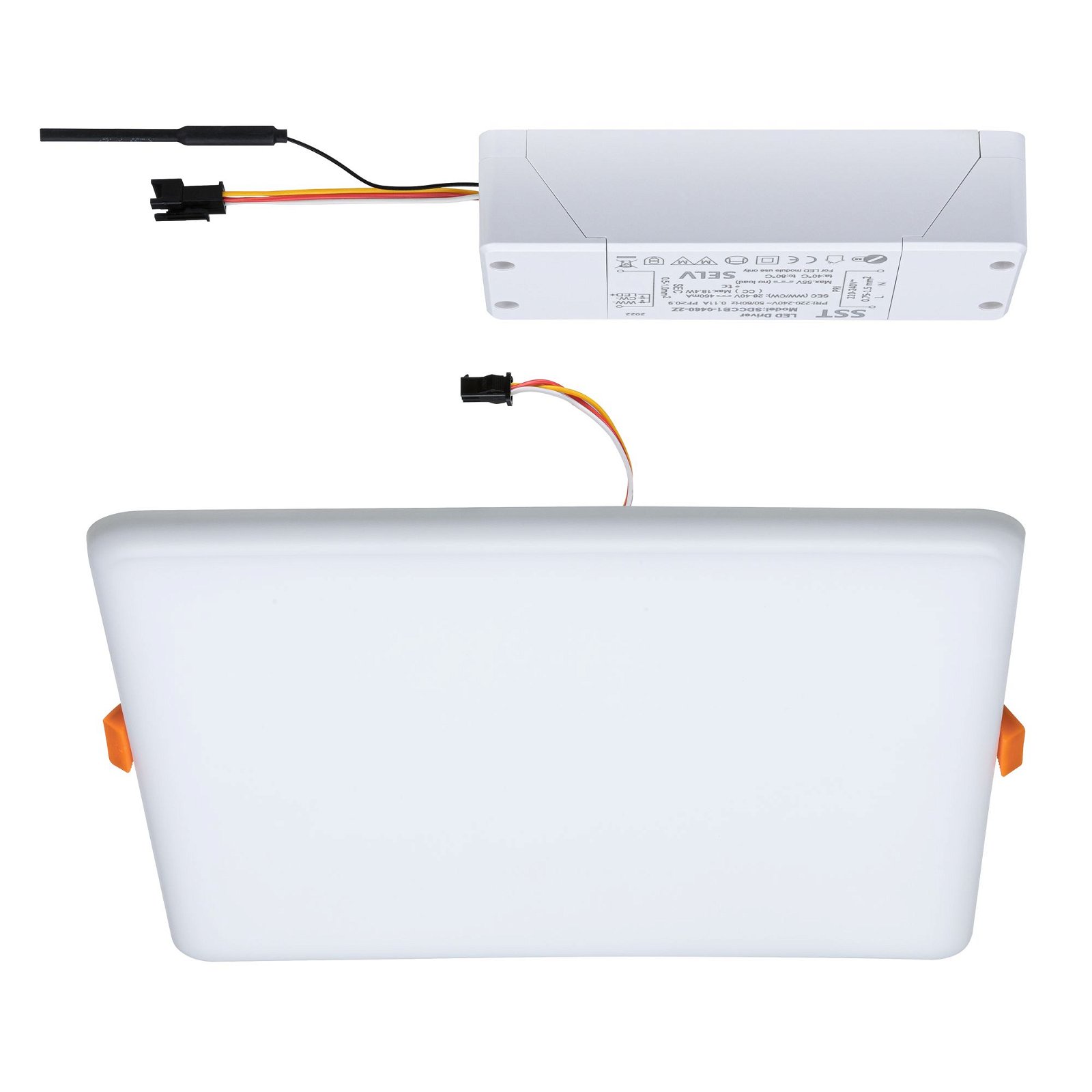 VariFit LED-inbouwpaneel Smart Home Zigbee Veluna IP44 hoekig 215x215mm Tunable White Satijn dimbaar