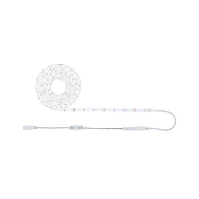 White LED strip light with control cable for flexible indoor lighting solutions